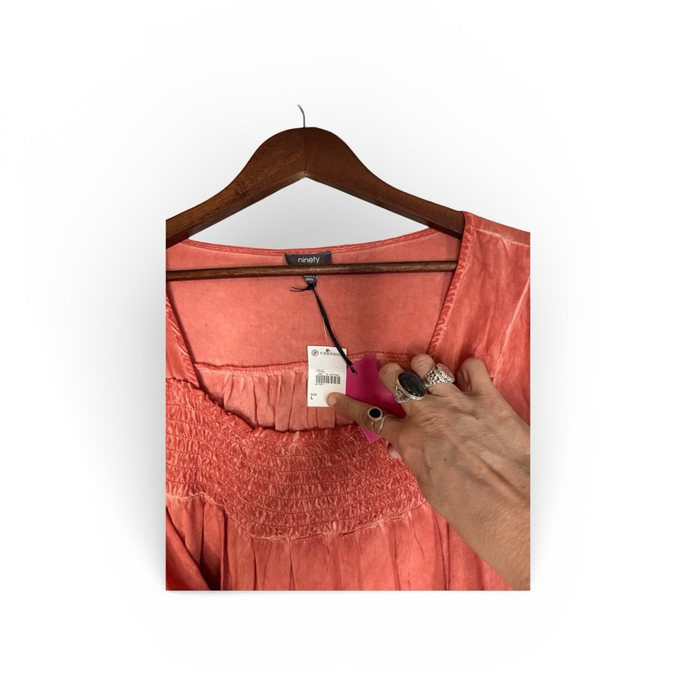 Ninety Clothing Co Smocked Peasant Blouse – Rust – Women’s (NWT) - Picture 4 of 9